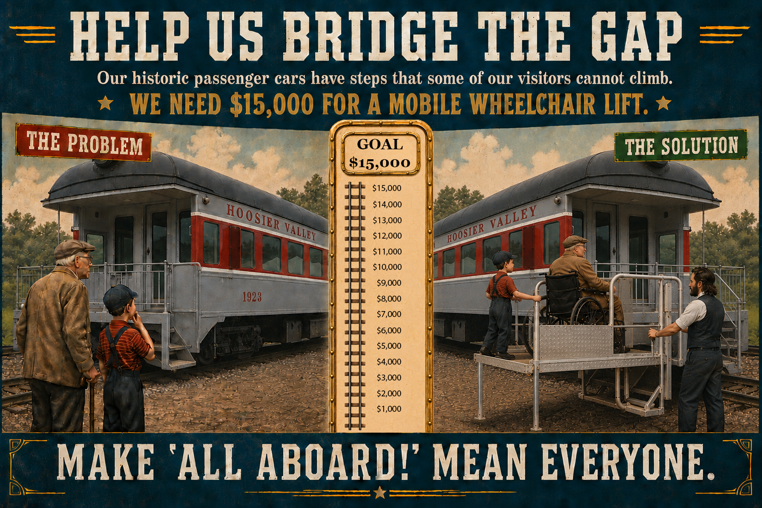 Help us bridge the gap — fundraising thermometer