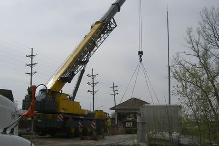 Crane Lifting Grasselli Tower
