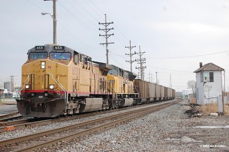 Union Pacific Train Passes Grasselli Tower